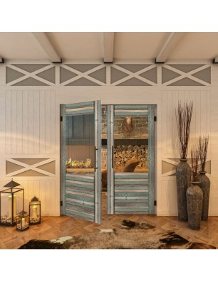 Pendeltür - Country Bunt geplankt Model 12-modernes Zuhause