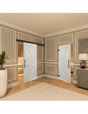 Pendeltür - Country Weiss Rustikal Model 44-modernes Zuhause