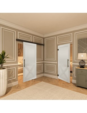 Pendeltür - Country Weiss Rustikal Model 53-modernes Zuhause