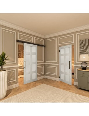 Pendeltür - Country Weiss Rustikal Model 64-modernes Zuhause