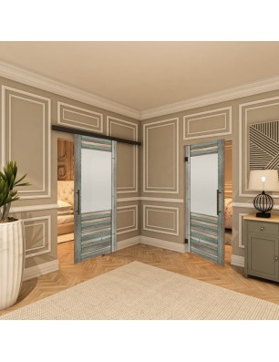 Pendeltür - Country Bunt geplankt Model 14-modernes Zuhause