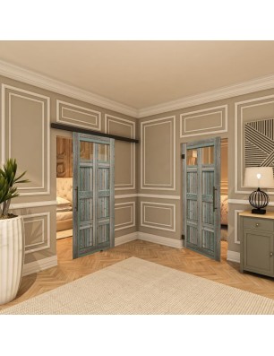 Pendeltür - Country Bunt geplankt Model 63-modernes Zuhause