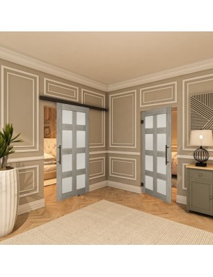 Pendeltür - Country Graueiche Model 64 - modernes Zuhause