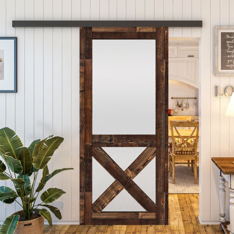 Glasschiebetür BLACK-LINE - Country Altholz Astig Modell 54