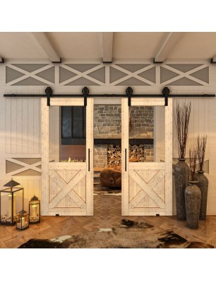 Glasschiebetür BARN-LINE - Country Astkiefer Model 52