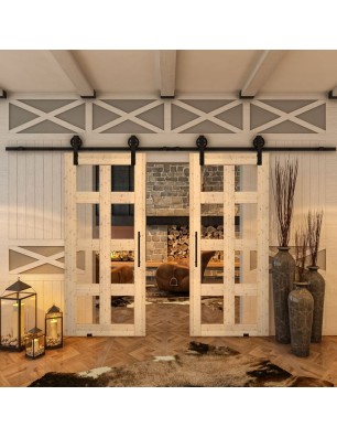 Glasschiebetür BARN-LINE - Country Astkiefer Model 61