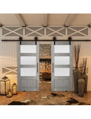 Glasschiebetür BARN-LINE - Country Graueiche Model 36