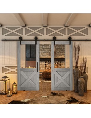 Glasschiebetür BARN-LINE - Country Graueiche Model 52