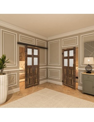Glasschiebetür BLACK-LINE - Country Altholz Astig Model 65