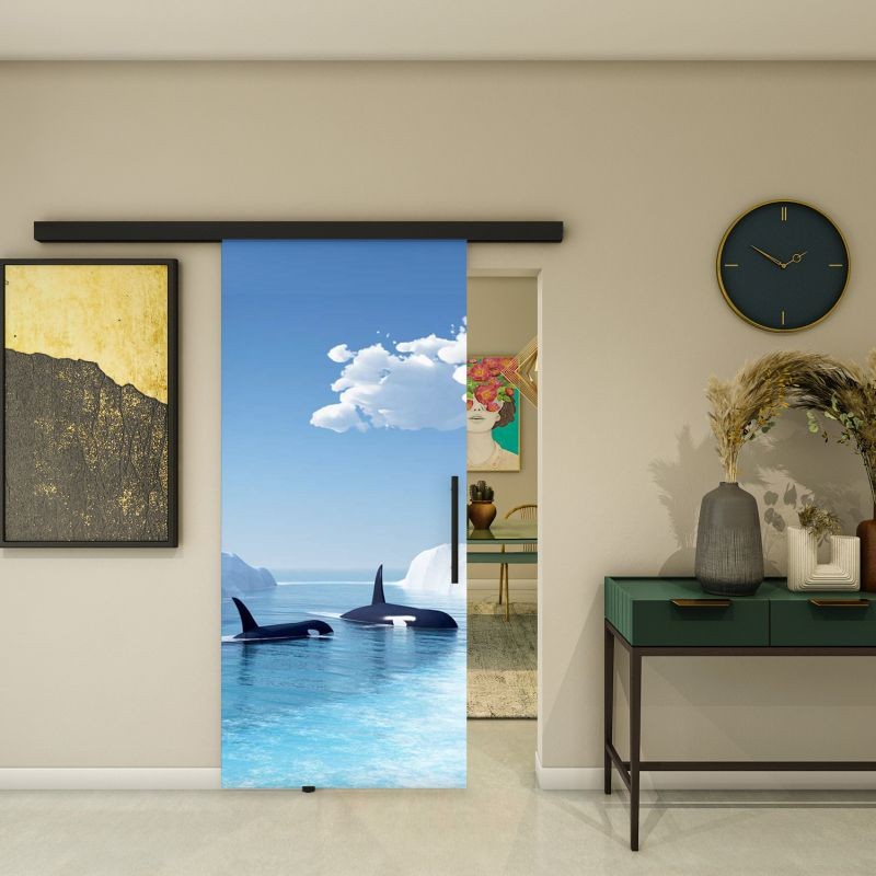 Glasschiebetür BLACK-LINE - Fotoprint Modell 129 Glasschiebetür BLACK-LINE - Fotoprint Modell 129