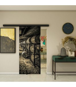 Glasschiebetür BLACK-LINE - Fotoprint Model 256