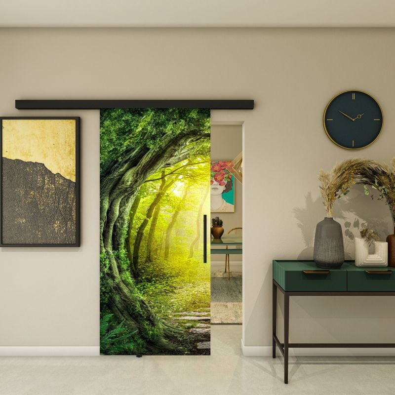 Glasschiebetür BLACK-LINE - Fotoprint Modell 348