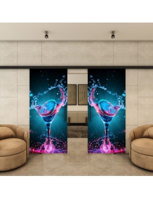 Glasschiebetür BLACK-LINE - Fotoprint Model 112