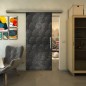 Glasschiebetür SLIM-LINE - Fineprint Modell 029 Schwarz auf Klarglas Glasschiebetür SLIM-LINE - Fineprint Modell 029 Schwarz auf Klarglas