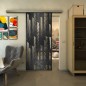 Glasschiebetür SLIM-LINE - Fineprint Modell 067 Schwarz auf Klarglas Glasschiebetür SLIM-LINE - Fineprint Modell 067 Schwarz auf Klarglas