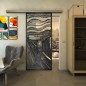Glasschiebetür SLIM-LINE - Fineprint Modell 133 Schwarz auf Klarglas Glasschiebetür SLIM-LINE - Fineprint Modell 133 Schwarz auf Klarglas