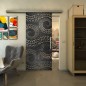Glasschiebetür SLIM-LINE - Fineprint Modell 198 Schwarz auf Klarglas Glasschiebetür SLIM-LINE - Fineprint Modell 198 Schwarz auf Klarglas