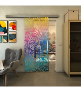 Glasschiebetür SLIM-LINE - Fineprint Model 017 Verlauf auf Klarglas