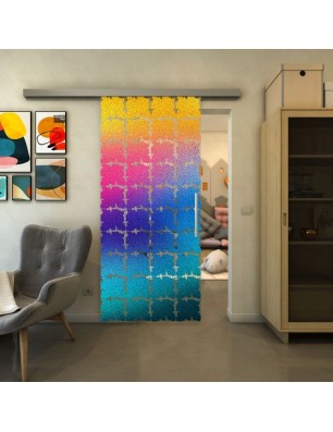 Glasschiebetür SLIM-LINE - Fineprint Model 033 Verlauf auf Klarglas