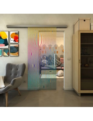 Glasschiebetür SLIM-LINE - Fineprint Model 060 Verlauf auf Klarglas
