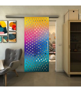 Glasschiebetür SLIM-LINE - Fineprint Model 068 Verlauf auf Klarglas