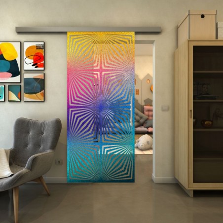 Glasschiebetür SLIM-LINE - Fineprint Model 069 Verlauf auf Klarglas
