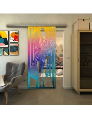 Glasschiebetür SLIM-LINE - Fineprint Model 097 Verlauf auf Klarglas