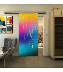 Glasschiebetür SLIM-LINE - Fineprint Model 120 Verlauf auf Klarglas