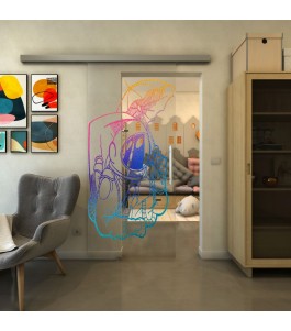 Glasschiebetür SLIM-LINE - Fineprint Model 126 Verlauf auf Klarglas