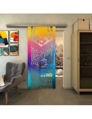 Glasschiebetür SLIM-LINE - Fineprint Model 156 Verlauf auf Klarglas