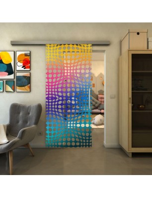 Glasschiebetür SLIM-LINE - Fineprint Model 162 Verlauf auf Klarglas