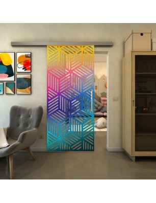 Glasschiebetür SLIM-LINE - Fineprint Model 179 Verlauf auf Klarglas