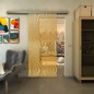 Glasschiebetür SLIM-LINE - Fineprint Modell 041 Gold auf Klarglas