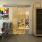 Glasschiebetür SLIM-LINE - Fineprint Modell 056 Gold auf Klarglas Glasschiebetür SLIM-LINE - Fineprint Modell 056 Gold auf Klarglas