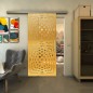 Glasschiebetür SLIM-LINE - Fineprint Modell 071 Gold auf Klarglas