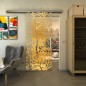 Glasschiebetür SLIM-LINE - Fineprint Modell 094 Gold auf Klarglas Glasschiebetür SLIM-LINE - Fineprint Modell 094 Gold auf Klarglas