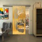 Glasschiebetür SLIM-LINE - Fineprint Modell 110 Gold auf Klarglas Glasschiebetür SLIM-LINE - Fineprint Modell 110 Gold auf Klarglas