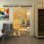 Glasschiebetür SLIM-LINE - Fineprint Modell 115 Gold auf Klarglas Glasschiebetür SLIM-LINE - Fineprint Modell 115 Gold auf Klarglas