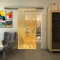 Glasschiebetür SLIM-LINE - Fineprint Modell 133 Gold auf Klarglas