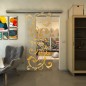 Glasschiebetür SLIM-LINE - Fineprint Modell 171 Gold auf Klarglas Glasschiebetür SLIM-LINE - Fineprint Modell 171 Gold auf Klarglas