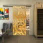 Glasschiebetür SLIM-LINE - Fineprint Modell 191 Gold auf Klarglas Glasschiebetür SLIM-LINE - Fineprint Modell 191 Gold auf Klarglas