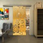 Glasschiebetür SLIM-LINE - Fineprint Modell 199 Gold auf Klarglas Glasschiebetür SLIM-LINE - Fineprint Modell 199 Gold auf Klarglas