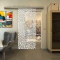 Glasschiebetür SLIM-LINE - Fineprint Modell 016 Weiss auf Klarglas