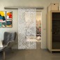 Glasschiebetür SLIM-LINE - Fineprint Modell 055 Weiss auf Klarglas Glasschiebetür SLIM-LINE - Fineprint Modell 055 Weiss auf Klarglas