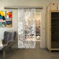Glasschiebetür SLIM-LINE - Fineprint Modell 056 Weiss auf Klarglas
