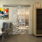 Glasschiebetür SLIM-LINE - Fineprint Modell 057 Weiss auf Klarglas