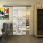 Glasschiebetür SLIM-LINE - Fineprint Modell 073 Weiss auf Klarglas