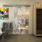 Glasschiebetür SLIM-LINE - Fineprint Modell 083 Weiss auf Klarglas