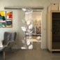 Glasschiebetür SLIM-LINE - Fineprint Modell 086 Weiss auf Klarglas