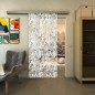 Glasschiebetür SLIM-LINE - Fineprint Modell 091 Weiss auf Klarglas